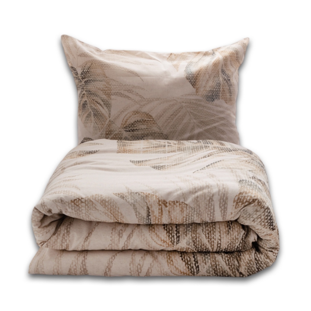 Pościel z mieszanki bawełny i lnu Monstera, 160 x 200 cm, 2 szt. 70 x 80 cm
