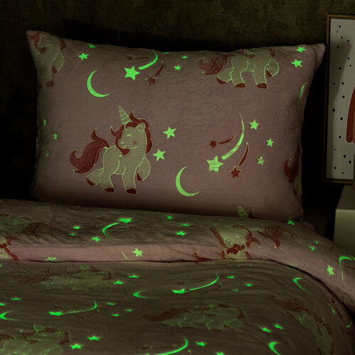 Lenjerie de pat luminoasă din microflanel 4Home Fairytale, 140 x 200 cm, 70 x 90 cm