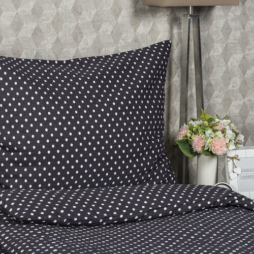 Lenjerie de pat 4Home Bulină gri, din crep, 140 x 220 cm, 70 x 90 cm