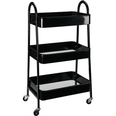 Storage Solutions Konyhai fém kocsi 3 emeletes 44x 31,5 x 79,5 cm, fekete
