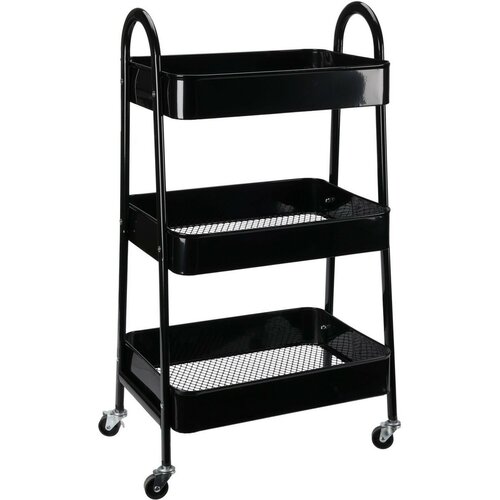Storage Solutions Küchenwagen aus Metall, 3 Etagen, 44 x 31,5 x 79,5 cm, schwarz
