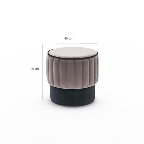 Taburet Rose Pouf Gri