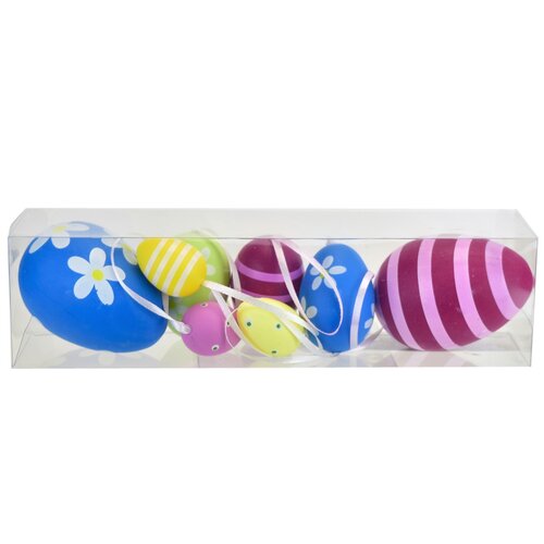 Ročno poslikana jajca z mašnjo, 8 kosov, različnevelikosti