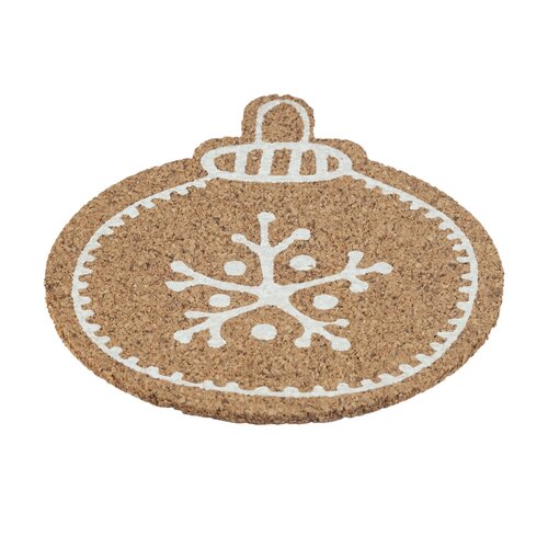 Altom Podstavek za skodelico iz plute Christmastree bauble 10,7 x 10 x 0,3 cm, set 6 kosov