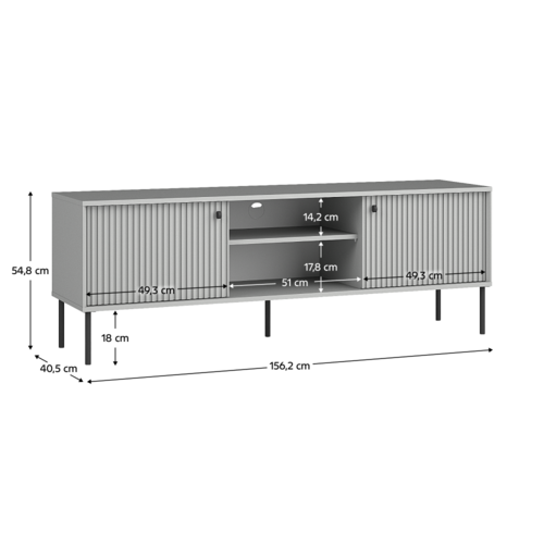 ARIS 2D TV-asztal, szürke