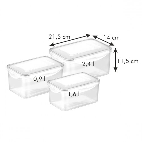 Tescoma 3-teiliges Behälter-Set FRESHBOXdurchsichtig,