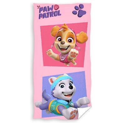 Ręcznik kąpielowy dla dzieci Psi patrol Małe Ratowniczki, 70 x 140 cm