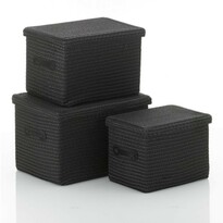 Set 3 piese coșuri de depozitare Kela, negru Set 3 piese coșuri de depozitare Kela, negru