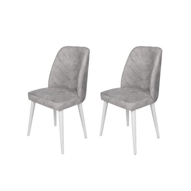 Set de scaune de sufragerie Dallas Grey and White,2 buc.