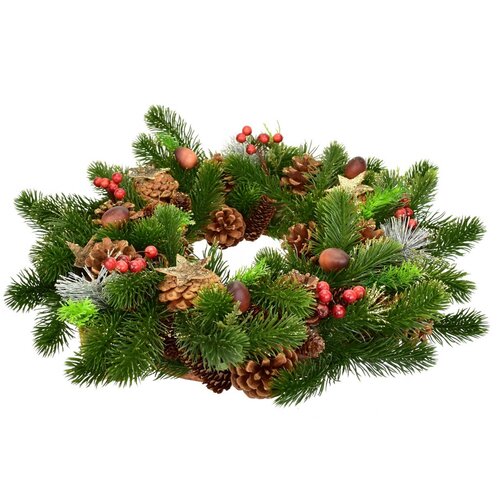 Vánoční zdobený smrkový věnec Winter Dream, 40 cm