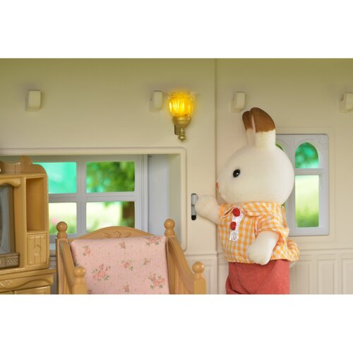 Sylvanian family 5302 Zweistöckiges Haus mit  rotem Dach und Lichtern