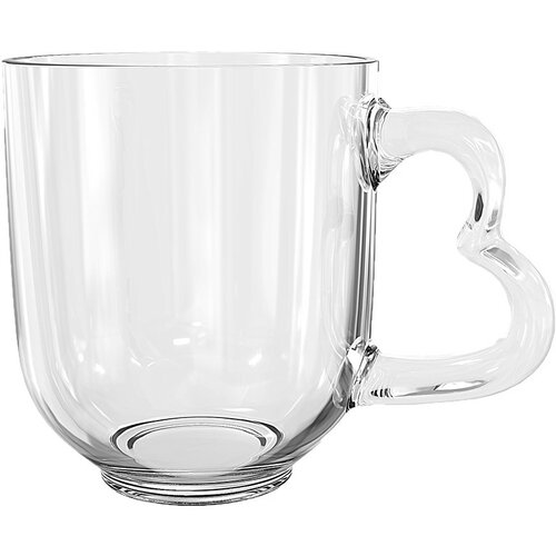Altom Set of glass mugs Heart, 310 ml, 6 pcs