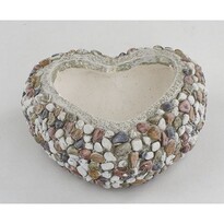 Übertopf Herz mit kleinen Steinen, 29 x 12 x 27 cm