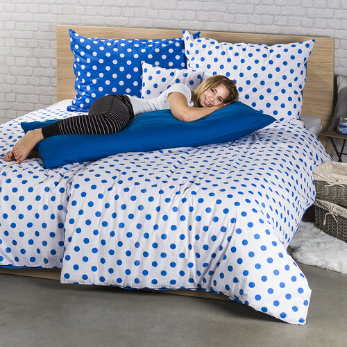 4Home Pościel bawełniana Niebieska kropka, 220 x 200 cm, 2x 70 x 90 cm