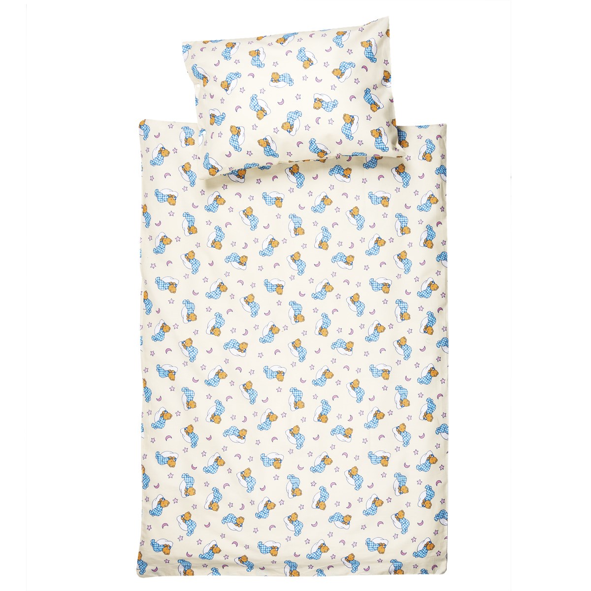 JAHU Detské bavlnené obliečky do postieľky Medvedík, 100 x 135 cm, 40 x 60 cm