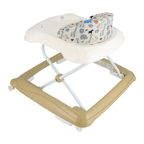 Baby Mix Walker pentru copii cu volan și roți dinsilicon maro deschis, 50 x 44 x 50 cm