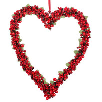 üggő dekoráció Szív bogyókkal, 21 x 25 x 2 cm