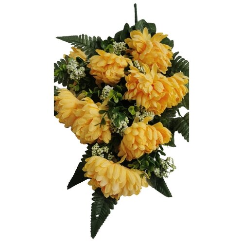 Umelá dekoratívna kytica Chryzantéma, žltá, výška 60 cm