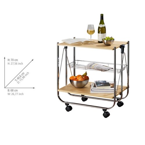 Wenko Składany wózek do serwowania Dinett Deluxe,68 × 41 × 70 cm