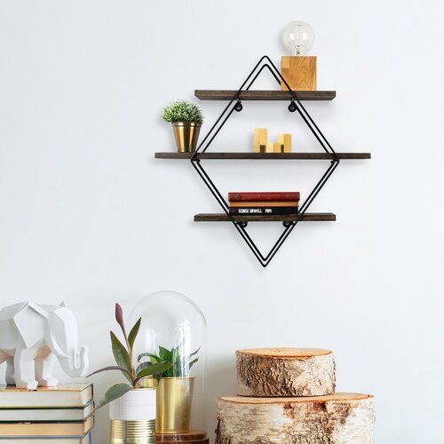 Polica Erysim Black and Walnut