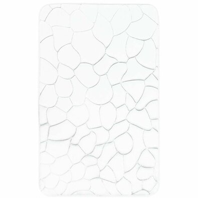 Dywanik łazienkowy z pianką pamięciową Kamienie biały, 50 x 80 cm