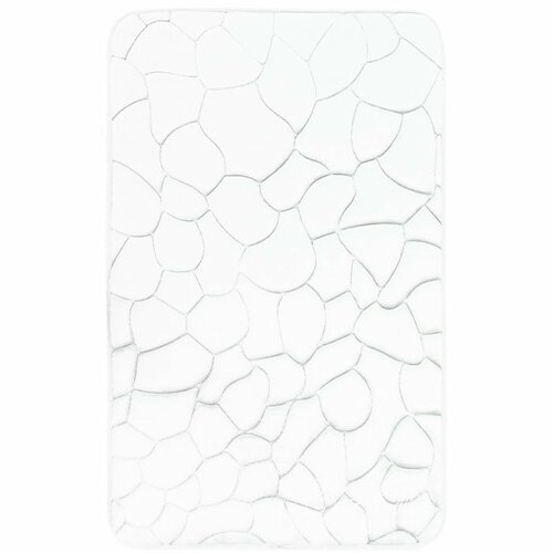 Kövek fürdőszobaszőnyeg memóriahabbal, fehér, 50 x 80 cm