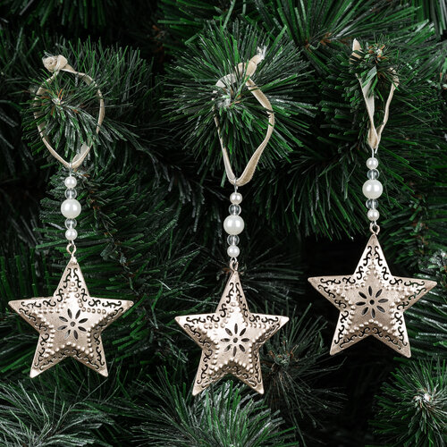 Ozdoby świąteczne metalowe, zestaw 9 szt.
