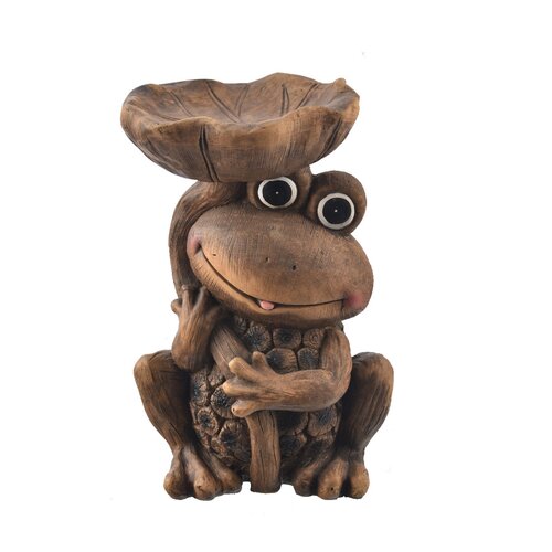 InDecor keramische Vogeltränke Rona Frosch, 25 x 21 x 39 cm