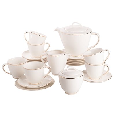 Set de cafea MariaPaula cu 21 de piese Ecru NovaGold Line