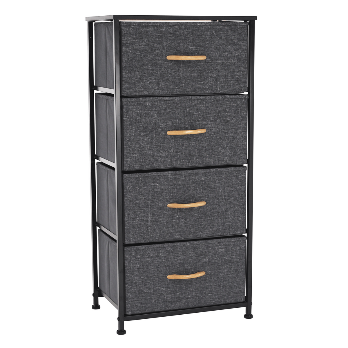 Komoda s látkovými šuplíky PALMERA, černá