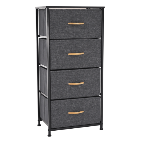 Komoda z szufladami z tkaniny PALMERA, czarny