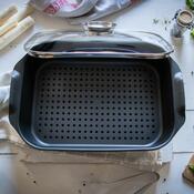 Elo 89940 Pekač s steklenim pokrovom in ročajem zaaromo Duo Vital 40 x 26 cm
