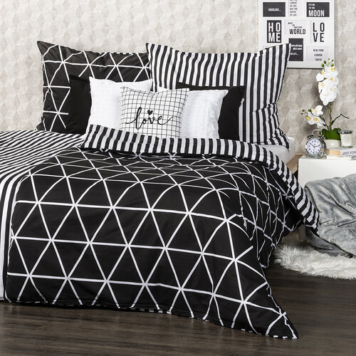 4Home Bombažno posteljnino Galaxy črna, 220 x 200cm, 2 kos 70 x 90 cm