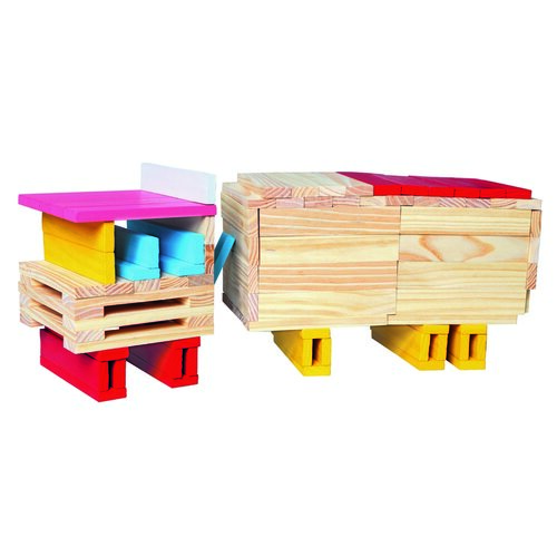 Bino Holzbauset Stadt, 150 Teile