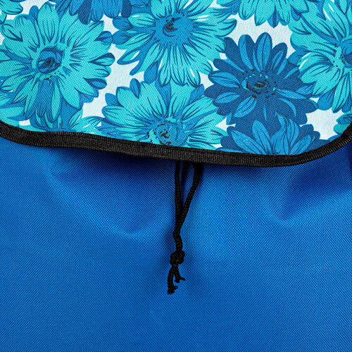 Nákupní taška na kolečkách Květy, modrá