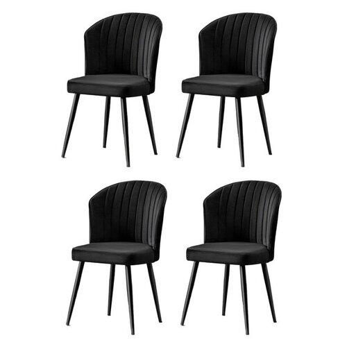 Zestaw krzeseł do jadalni Rubi Black and Black, 4 szt.