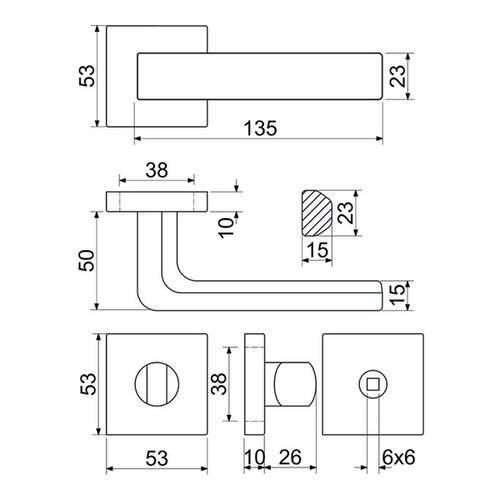 Richter Oceľové kovanie RK.ZADAR.WC.CE