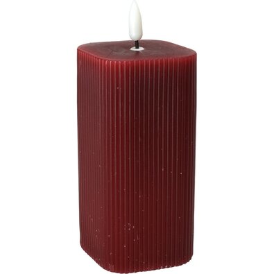 LED sviečka s pohyblivým plamienkom Diamond červená, 7 x 13 cm