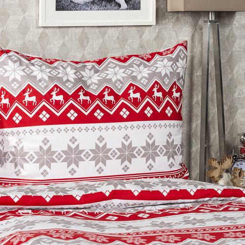 Lenjerie de pat din bumbac Crăciun 4Home Red Nordic, 160 x 200 cm, 70 x 80 cm