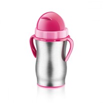 Tescoma BAMBINI Kinder-Thermosflasche mit Strohhalm, rosa