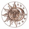 Decorațiune metalică de perete Soare cu lună dincupru, 68 x 4 x 68 cm