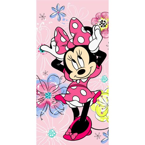 Brisača Minnie "Pink bow", 70 x 140 cm