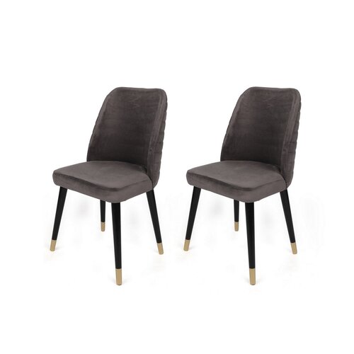 Zestaw krzeseł do jadalni Hugo Anthracite and Black, 2 szt.