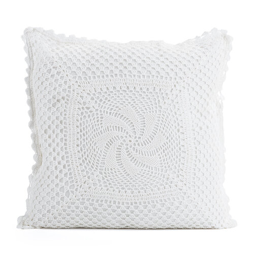 Pernă tricotată Gita albă, 40 x 40