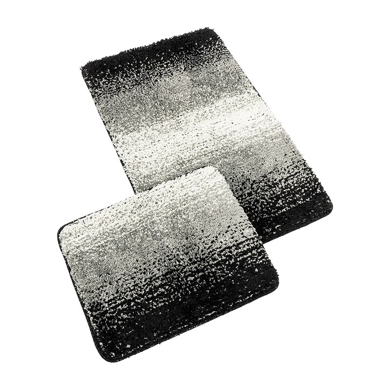 Bellatex Zestaw dywaników łazienkowych bez wycięcia BANYSILVER czarny, 60 x 100, 60 x 50 cm