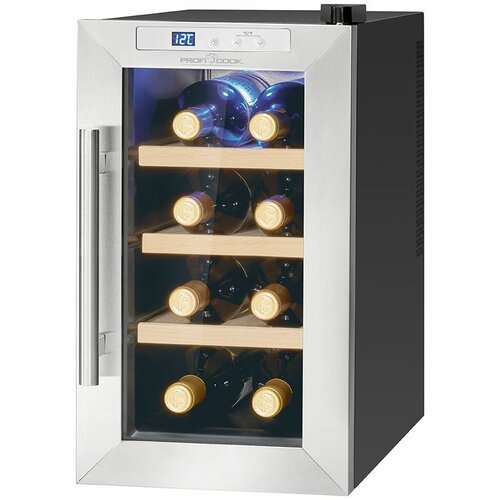 ProfiCook WK 1233 borhűtő 8 palackhoz,rozsdamentes acél