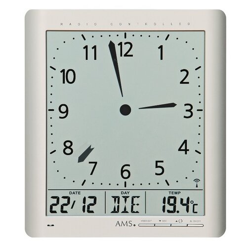 AMS 5898 digitální nástěnné i stolní hodiny, 21 x 24 cm