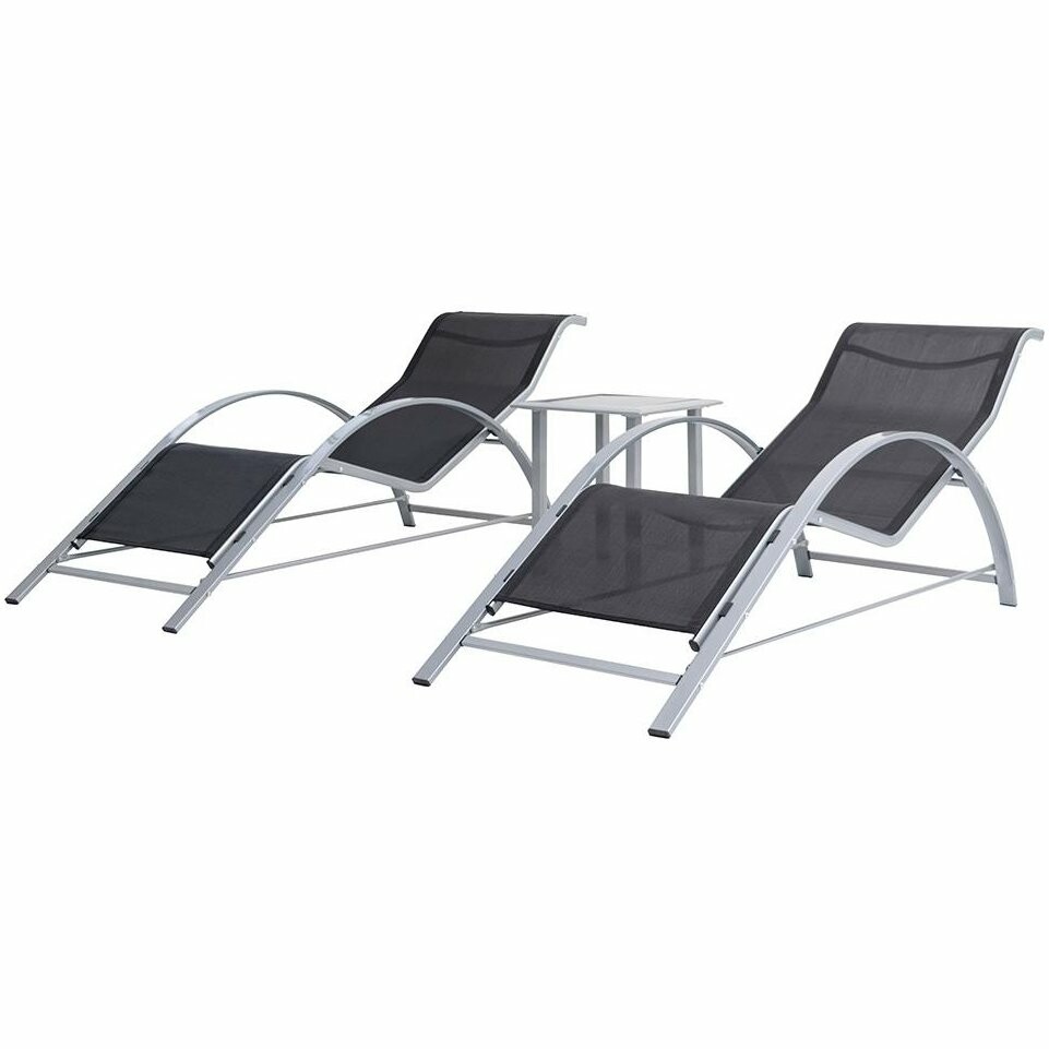 Avenberg Set 2 relaxačních lehátek a stolu Dolfine