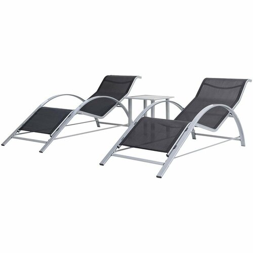 Avenberg Set 2 relaxačních lehátek a stolu Dolfine