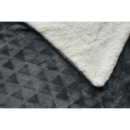 Jerry Fabrics Triangle gyapjú hatású takaró sötétszürke, 150 x 200 cm